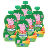 BoboVita Peppa Pig Jablková pena s mangom a pomarančom po 6 mesiacoch SET 6x100g