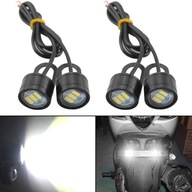 4X White LED Strobe Flash Motocykel ATV DRL Ost