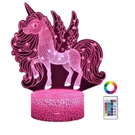 Stolná nočná lampa pre deti Unicorn Unicorn Horse Illuminated + Diaľkové ovládanie