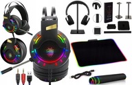 SLÚCHADLÁ + STOJAN + PODLOŽKA RGB GAMING SET XL.