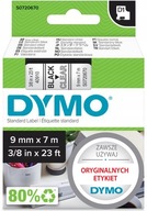 DYMO páska D1 40910 9mm 7m čierna/transparent