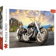 PUZZLE ČIERNA MOTORKA NA MOTOCYKL 500 ELEMENTOV