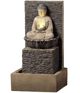 Záhradná fontána Budha Magic Asia LED osvetlenie