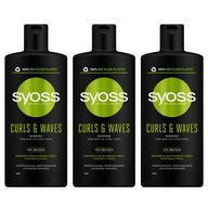 Syoss Curls Waves vlasový šampón na kučery 440ml x3