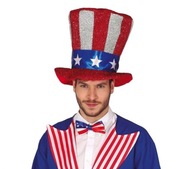 Veľký klobúk Uncle Sam s americkou vlajkou