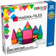 32 kusov Číre farebné magnetické bloky Magna-Tiles