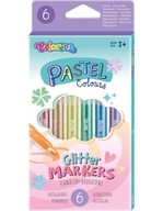 Colorino Pastelové glitrové fixky, 6 farieb