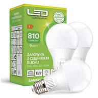 3x LED žiarovka 9W Twilight Motion Sensor 4000K