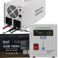 NÚDZOVÝ NAPÁJACÍ ZDROJ VOLT sinusPRO-1000E 12V 700W+ BATÉRIA 100Ah SET