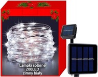 DELUXE GARLAND SOLÁRNE LAMPY DRÔTOVÉ 200LED BIELE