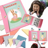 Knižné bloky TANGRAM magnetické puzzle 3D drevo XL rôzne vzory