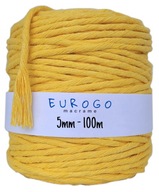 Macrame Cord Twisted Cotton Ecological Yellow 100m 5mm