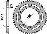 Pbr zadné ozubené koleso 46 C45 Aprilia 650 01 05 520