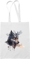 Wolf Tote Bag Wolf Print 1 Trendy biela