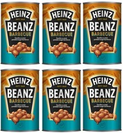 HEINZ 6x BAKED BEANZ BARBEQUE Fazuľa v paradajkovej omáčke