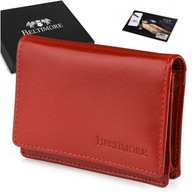 Puzdro na vizitky Red Leather Slim Wallet Beltimore G94: Kolo