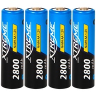 4ks XTREME Ni-MH AA R6 BATÉRIA 1,2V 2800mAh