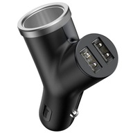 Baseus Y Type Car Charger 2x USB autonabíjačka + zásuvka do zapaľovača