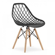Škandinávska prelamovaná stolička s drevenými nohami