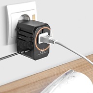 Zásuvka pre cestovný adaptér EU US AUS UK 2xUSB 1xUSB C BYDGOSZCZ