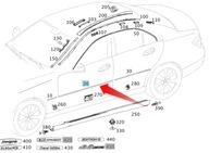 BOČNÁ CHROMOVÁ LIŠKA MERCEDES C TRIEDA W204 DVERE PL