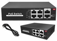 PoE switch 6 RJ45 portov 4x PoE 2x Uplink 60W VLAN