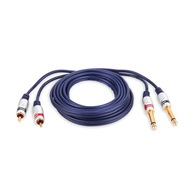 Kábel 2x Jack 6,3 zástrčka - 2x RCA zástrčka VITALCO 5,0 m