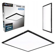 40W LED panel, kazetová lampa, prisadené stropné svietidlo, 60x60, čierna