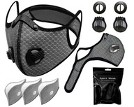 Športová maska ​​na beh Black PM2.5 Anti-smog Mask + 4 filtre