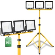 HALOGÉN LED reflektor 3x 50W + Stavebný stojan