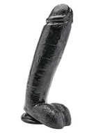 Dildo-COCK 10 INCH S GUĽAMI ČIERNA