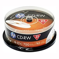 HP CD-RW, CWE00019-3, 69313, 25-balenie, 700 MB, 4-12x, 80 min., 12 cm, bez