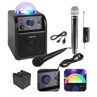 BT KARAOKE reproduktor USB LED batéria MIKROFÓN káblový a bezdrôtový