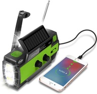 Sieťové a batériové rádio AM, FM Solar Crank USB, SOS, POWERBANK