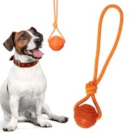 Lopta pre psa odolná voči žuvaniu so šnúrkou DURABLE DOG BALL 6/30cm