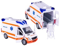 Ambulancia Ambulance auto otváracie dvere svetlo zvuk + nosidlá