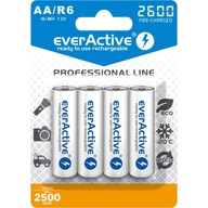 4x everActive AA LR6 R6 Ni-MH 2600mAh batérie