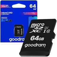 GOODRAM MICROCARD 64 GB MICRO SD XC UHS-I CLASS 10 PAMĚŤOVÁ KARTA SD ADAPTÉR