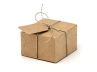 KRAFT darčekové krabičky s visačkami 6cm 10 ks