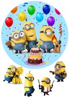 Oblátka na torte MINIONS Postavy KRUHOVÉ ZNAKY cukor potlač A4