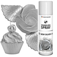 FOOD COLOR Spray SILVER 250 ml FoodColours EFEKTÍVNA dekorácia na tortu