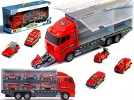 Transportér, TIR nákladné auto, odpaľovacie zariadenie + plechové autá, hasičský zbor