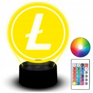 LED NOČNÁ LAMPA LITECOIN CRYPTO MENA 3D CRYPTO