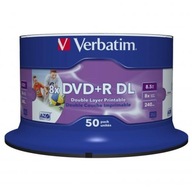 Verbatim DVD+R DL, dvojvrstvová širokovrstvová atramentová tlač