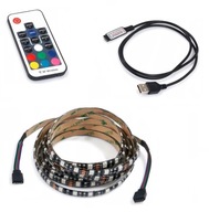 5V RGB LED pásik 3m rádiový diaľkový ovládač SET USB kábel