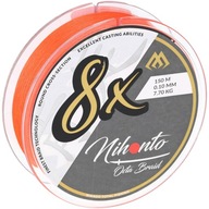 pletená šnúra Mikado Nihonto Octa Braid Fluo Orange 0,10 mm 150 m