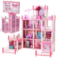 DOLLHOUSE RUŽOVÁ VILKA DIY 4 POSLAVNÝ NÁBYTOK 61CM