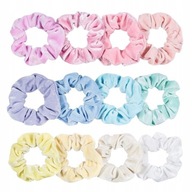 12 ks scrunchie gumičky do vlasov pastel