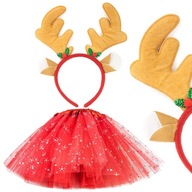 DEER DRESS, reindeer, SUKRT HEADBAND