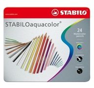 STABILO Aquacolor 24 farebných ceruziek v kovovom obale